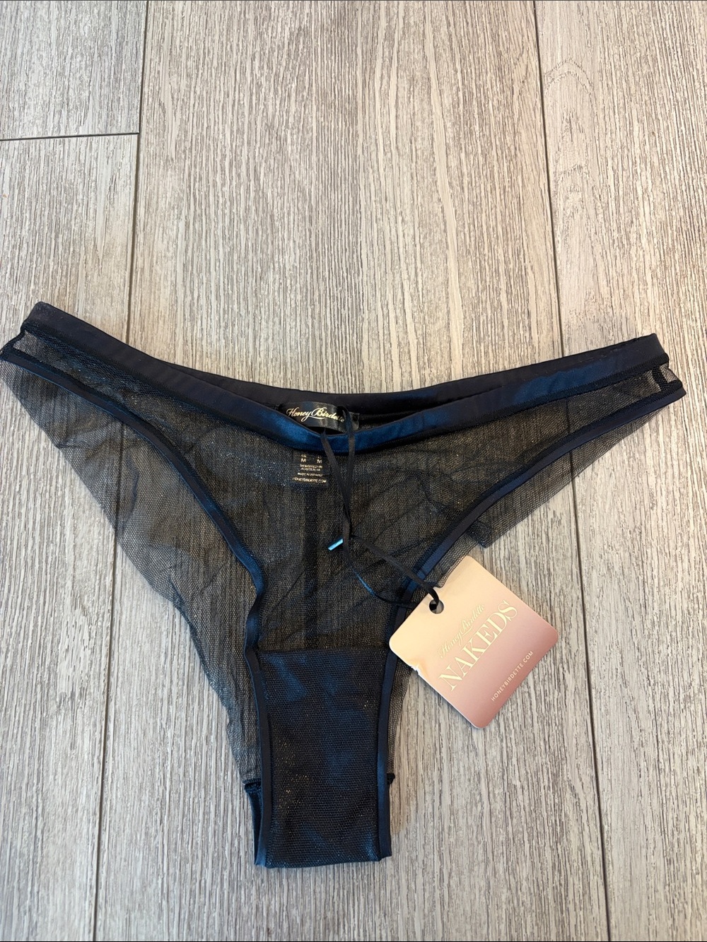 Honey Birdette Black Sheer Bikini Bottom